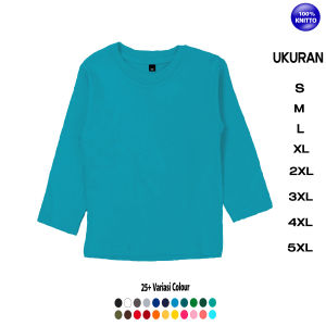 Kaos Polos Lengan Panjang Cotton 24s Long Sleeve Premium Pria Wanita