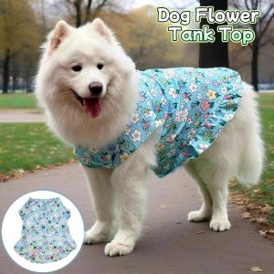 WMU7071 Flower Dog Cute Vest Top Rabbit Cartoon Cat Thin Clothes Fashion T Shirt Dog Summer Costume For Dogs Puppy Cats