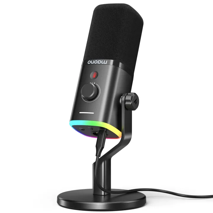 MAONO PD100X RGB USB&XLR Dual Mode USB Dynamic microphone ,Noise cancellation Gaming microphone for PC, USB-C mobile phone mic ,Streaming Microphones for Mixer