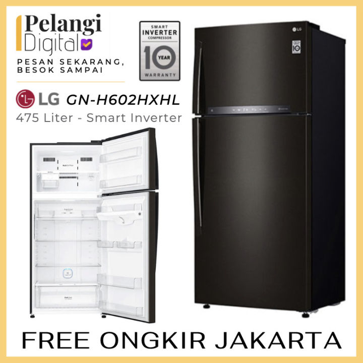 Lg Gn H602hxhl Kulkas 2 Pintu Smart Inverter 475 Liter Hygienefresh