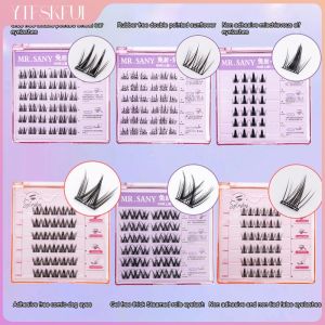 YTFSKFUI 【LOCAL STOCK】Glue-free False Eyelashes Self-adhesive Eyelash Natural Cross Style Fluffy And Curly Thick Eyelashes Reusable Self-adhesive