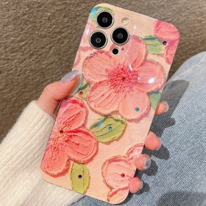 Glitter Silicone Case for OPPO A16 A57 A55 A74 A96 A36 A76 A3S A12E A9 A5 2020 Cases Bling Bling Rhinestones Flower Phone Back Cover Women