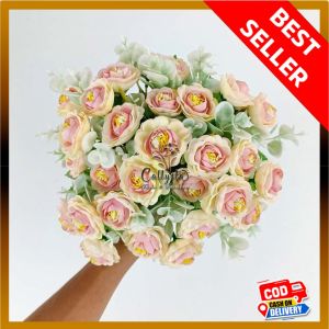 ROSE DAISY PUTIK CABANG 5 MAWAR RUSTIC CLASSIC EROPA PASTEL ARTIFICIAL DUA WARNA BUNGA PREMIUM SUTRA DIY MUSIM GUGUR PLASTIK PALSU UNTUK BUKET DECOR HOME KAMAR HIASAN CAFE DEKORASI PERNIKAHAN RUMAH IMPORT MURAH BERKUALITAS