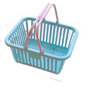 1PCS Macaron Plastic Hand Carry Storage Basket Round and Rectangle Shape Desktop Sundry Organizer