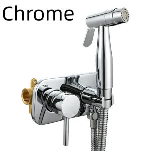LDIES New Solid Brass Toilet Bidet Sprayer Set Wall Mounted Hot And Cold Water Mixer Hygienic Hand Black Toilet Bidet Shower Set B4K7H