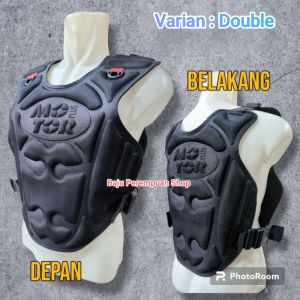 Jaket Rompi Motor DOUBLE Depan Belakang Tebal/Alas Dada Pelindung Dada Rompi Touring Berkendara