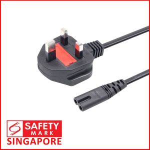 Singapore Safety Mark Power Cable | C7 Figure 8 Infinity Symbol Mains Leads Adapters