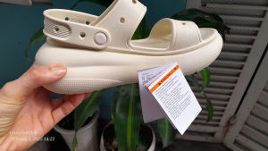 CrocsFanClub – TAT20 - Sandal crush trơn mới cho nữ đế 5cm siêu nhẹ size m3-m7 tặng 8 charm