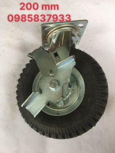 Bánh xe hơi 200 mm xoay khóa tại Máy NTT dùng lắp xe đẩy hàng di chuyển nhẹ nhàng êm ái độ bền cao