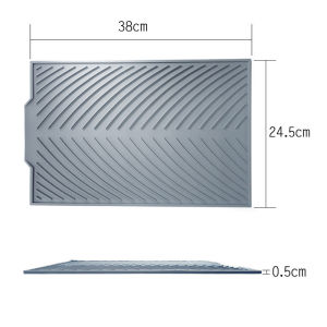 Silicone Dish Drying Mat Table Placemat Kitchen Folding Draining Rectangle Pad Anti-scald for Dishes Easy to Use and Clean