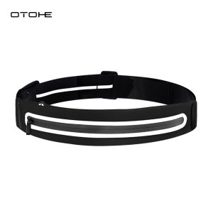 OTOHE Sports Bag Multi Functional Sports Waist Bag Adjustable Running Pouch Runners Belt Workout Waist Bag Elastic Belt Reflective Strip Slim Phone Holder Fanny Pack Waterproof Running Belt For Workout Gym Cycling