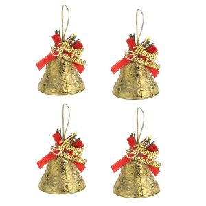 4pcs Christmas Bell Pendant Christmas Tree Hanging Ornaments Christmas Decorations Merry Christmas Bell