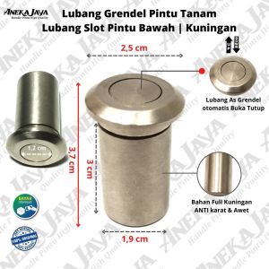 Lubang Grendel Tanam / Lubang Slot Pintu Bawah / Lubang Grendel Anti Debu Anti karat Bahan Full Kuningan