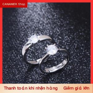 CS 1 Cặp cặp đôi cổ điển resizeable engagement Ring người đàn ông phụ nữ Rhinestones điều chỉnh Valentine Quà Tặng