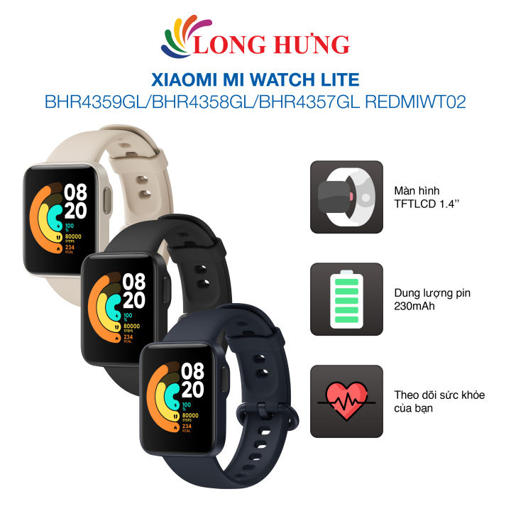 Đồng hồ thông minh Xiaomi Mi Watch Lite BHR4359GL/BHR4358GL/BHR4357GL REDMIWT02 - Hàng chính hãng - Màn hình 1.4inch Chống nước ATM Đế sạc nam châm Dung lượng pin 230mAh