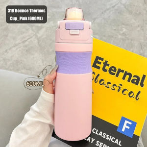 316 stainless steel thermos cup double drinking spout with handle car cup high-value portable outdoor sports water bottle for boys and girls⚡PH deliveryIn stock⚡