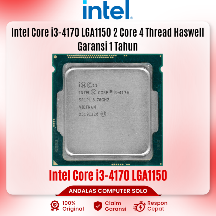 Prosesor Intel Core i3 4170 Cache 3MB TRAY Socket LGA 1150