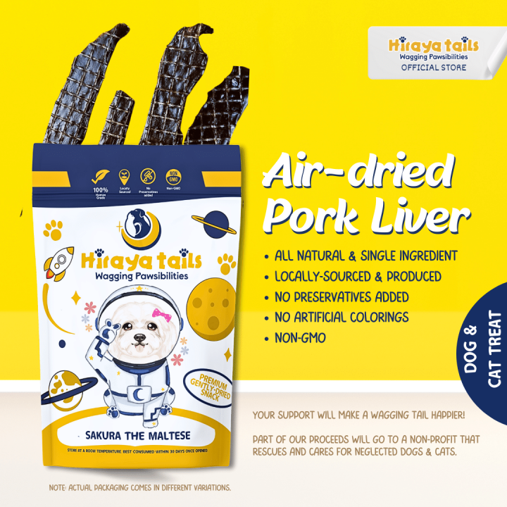 Hiraya Tails Pork Liver Air Dried All Natural Dog Treats / Pet Treats