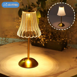 MLADEN Dimmable Table Lamp USB Rechargeable LED Night Light Lampu Meja Lampu Bilik Wedding Table Light
