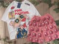 Set Đồ Bộ In Hình Chú Báo Hồng- the pink panther cartoon 3D Cute DB45-Lapi VN Áo+ Quần Đùi Vải Thun Cotton Thoáng Mát. 
