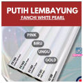 Stiker Skotlet Putih Lembayung Mutiara Pearl Glossy Fanchi / Sticker White Pearl Bunglon Biru Pink Gold Ungu Emas 50X50CM. 