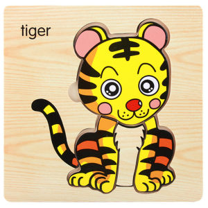 WDS Puzzle Jigsaw 15CM Puzzle Jigsaw Kayu 3D Karakter Hewan dan Kendaraan Lucu Puzzle Wooden Puzzle Kayu Timbul