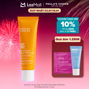 Kem chống nắng dưỡng ẩm giúp làm sáng và đều màu da SPF 50 Paulas Choice 5% Vitamin C 60ml - 1360