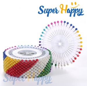 เข็มหมุด (12แผง=480เล่ม) เข็มหมุดหัวกลม เข็มหมุดเย็บผ้าใช้กำหนดตำแหน่งสำหรับการตัดเสื้อผ้า