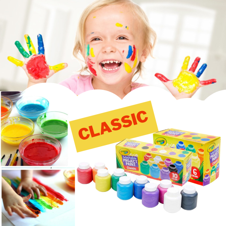 BABA Crayola Washable Project Paint 10 colors / Poster Paint 6 colors ...