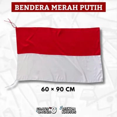 Bendera Merah Putih Premium Termurah Ukuran 60x90cm / 80x120cm / 100x150cm / 120x180cm Kain Berkualitas