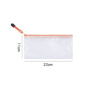 MINIYX Thick Mesh Zipper Pouch Waterproof PVC Pen Bag Durable Transparent Stationery Organizer Students