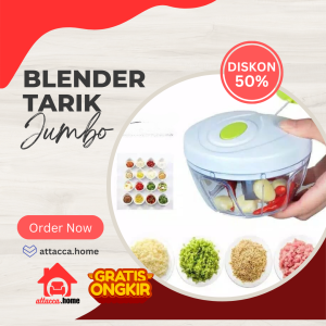 Blender Tarik Manual Tangan Chopper Jumbo Murah Portable Bumbu Dapur Halus Serbaguna