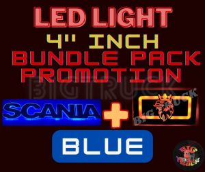 SCANIA Logo word Blue LED 4 INCH + SCANIA Side Step LED Lamp #lorilampu #lorryled #led #loriled #truckled #scanialed