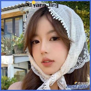 XYJ Flash Sale Home Phong Cách Pháp Ren Hoa Mô Hình Tam Giác Khăn Headband Lolita Khăn Lụa Mũ Khăn Turban Phụ Kiện Tóc Thời Trang Của Phụ Nữ