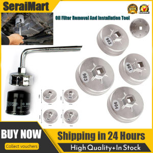 🚚 Local Delivery🚚Universal Aluminum Oil Filter Wrench Set For Toyota/Honda/Mitsubishi - 14-Flute Non-Slip Grip With 65-101mm Range Heavy Duty Car Repair Tool ﻿