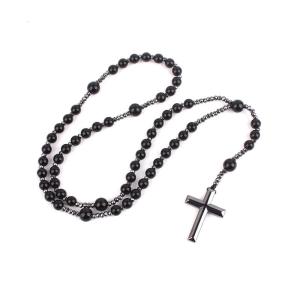 Hematite Prayer Necklace Holy Soil for Cross Pendant Rosary Prayer Religious Necklace Rosary Prayer Beads Rosary Beads