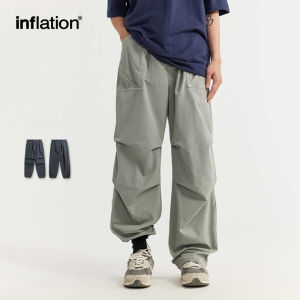 INFLATION brand mens youth imitation denim parachute wide leg pants trendy brand versatile loose paratrooper pants Japanese casual leggings