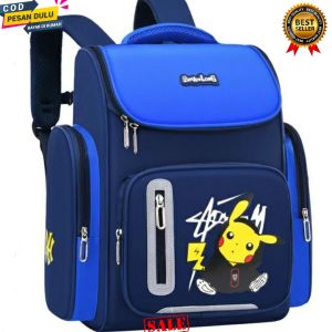 Ransel Sekolah Anak Motif Pikachu Poliester Tahan Air - Tas Ransel Anak Import Desain Terbaru