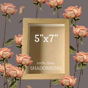 ShadowKing 5x7 Inches GLASS ShadowBox Shadow Box Frame For Flowers Hollow Box Art