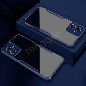 Case For Vivo Y22 Y22s VivoY22 VivoY22s 4G 2022 Phone Casing Back Cover Clear Transparent Acrylic Shockproof Bumper Soft TPU Edge Airbag Anti Drop