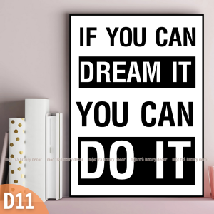 Tranh canvas slogan tiếng Anh tạo động lực đã có khung nhiều mẫu tặng kèm đinh treo đa năng