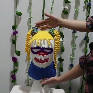 Đồ len móc thủ công chú hề Mũ Balaclava cho người lớn vui vẻ mới lạ Mũ Balaclava cho mùa đông hoạt động đi xe đạp ngoài trời Mũ