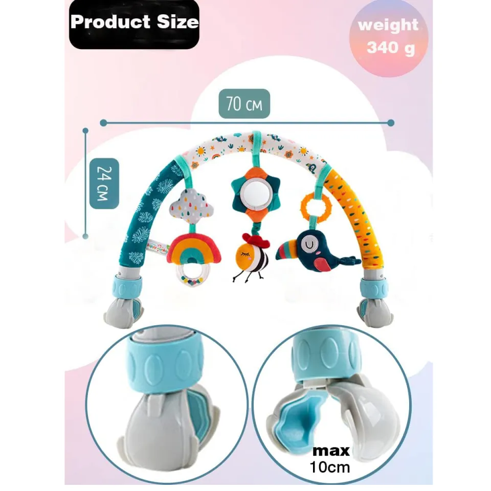 Baby Stroller Arch Toys, Car Seat Toys,Crib clip Toy/Mobile for  Bassinet,Adjustable Baby Hanging Toys Fit for Crib Bed,Stroller,Car Seat,  Feeding