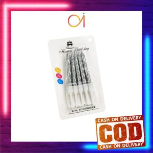 AI-C1149 Lilin Ulir Metalik Warna Warni / Lilin Ulang Tahun Spiral Kecil Isi 10Pcs Birthday Candle