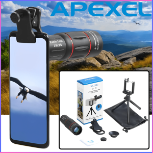 FAST SHIPPING APEXEL 2 in 1 Lensa Kamera Hp Jernih Super Zoom Telephoto 18X dengan Tripod Mini