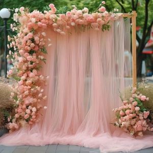 Wedding Arch Draping Fabric Sheer Arch Backdrop Drapes for Ceremony Party Background Ceiling Decor