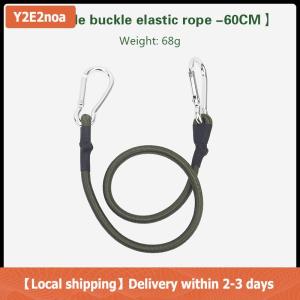 【Local shipping】 30 60 90 120cm Carabiner Elastic Rope Outdoor Camping Luggage Strap Clothesline Stretch Durable Camping Equipment Multifunction