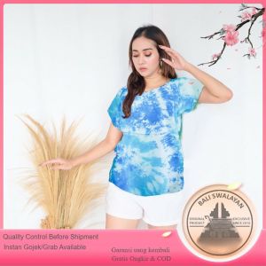 Kaos Wanita Polos Tie Dye Rayon Baju Bali