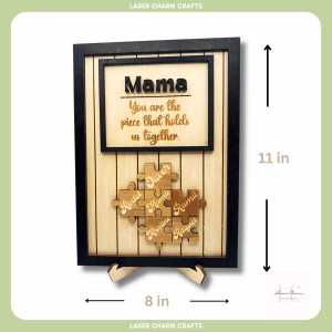 Mothers Day Gift Custom Puzzle Engraved Family Names Unique Gift for Mom You are the Piece that holds us together Mothers Day Gift Family Puzzle Sign Laser Cut Home Decor Wooden Custom Sign for Grandma