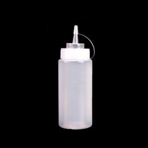 ขวดบีบซอสขวดเครื่องปรุงอาหาร5รู350มล. ขวดซอสโถน้ำผึ้งสลัดขวดบีบมะเขือเทศในครัว